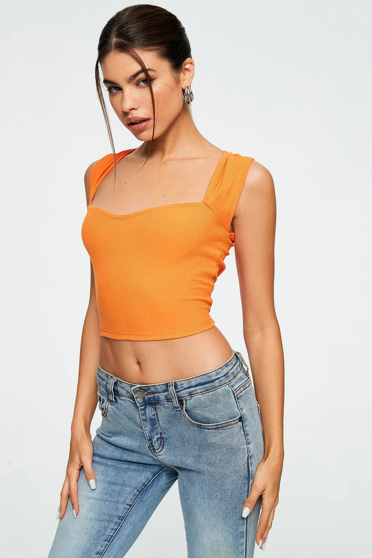 Crop Top Deportivo Ribbed Sweetheart AURA vista alternativa